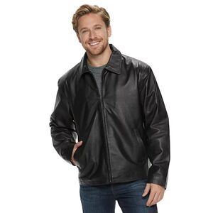 Wilsons Leather Pelle Studio Black Leather Jacket Mens Large Zip Classic Coat